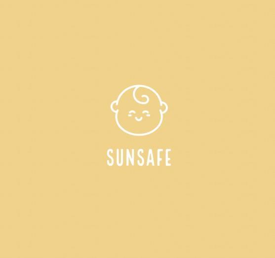 Logo med teksten Sunsafe på gul bakgrunn - Klikk for stort bilde