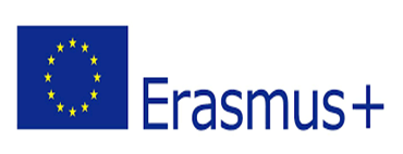 EU-flag med ordet Erasmus+ skrevet i blått ved siden av - Klikk for stort bilde