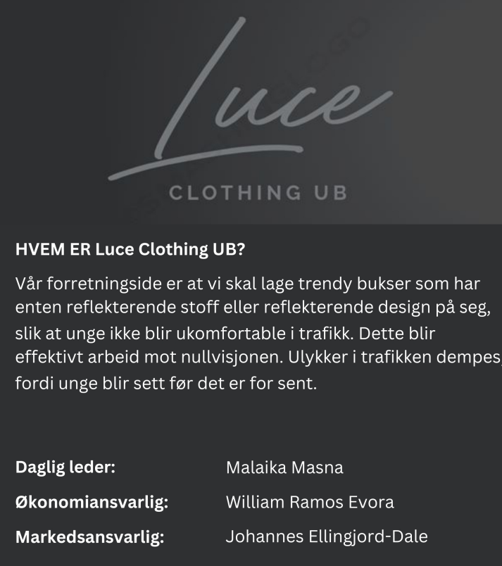 Plakat til Luce Clothing - Klikk for stort bilde