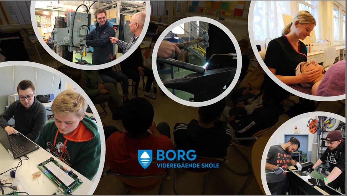 En kollasj av forskjellige bilder tatt av elever ved Borg Videregående skole - Klikk for stort bilde